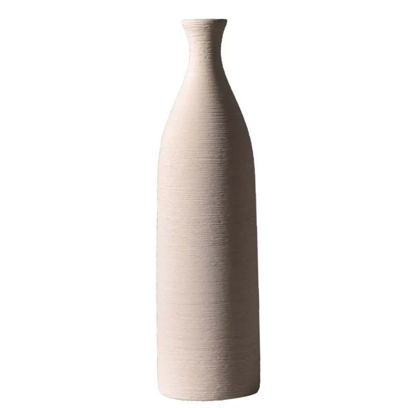 Nordic Retro Brushed Ceramic Vase Ornaments Living Room Bedroom Wine Cabinet Desktop Flower Arrangement Vases Wedding Decoration