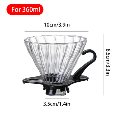 Clear Glass Coffee Carafe, Diamond Shaped Coffee Pot with Reusable Coffee Filter Cup, Standard Glass Coffee Pot