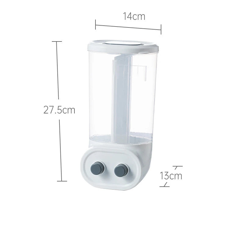 2/4/6L Food Grains Storage Box Tank Sealed Moisture Proof Rice Buckets Wall Mounted Organizer Kitchen Bulk Classified Container