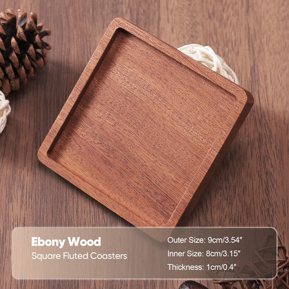 1PCS Solid Walnut Wood Coaster round Square Beech Wood Cup Mat Durable Heat Resistant Tea Coffee Cup Pad Placemats 8.8Cm/3.46In