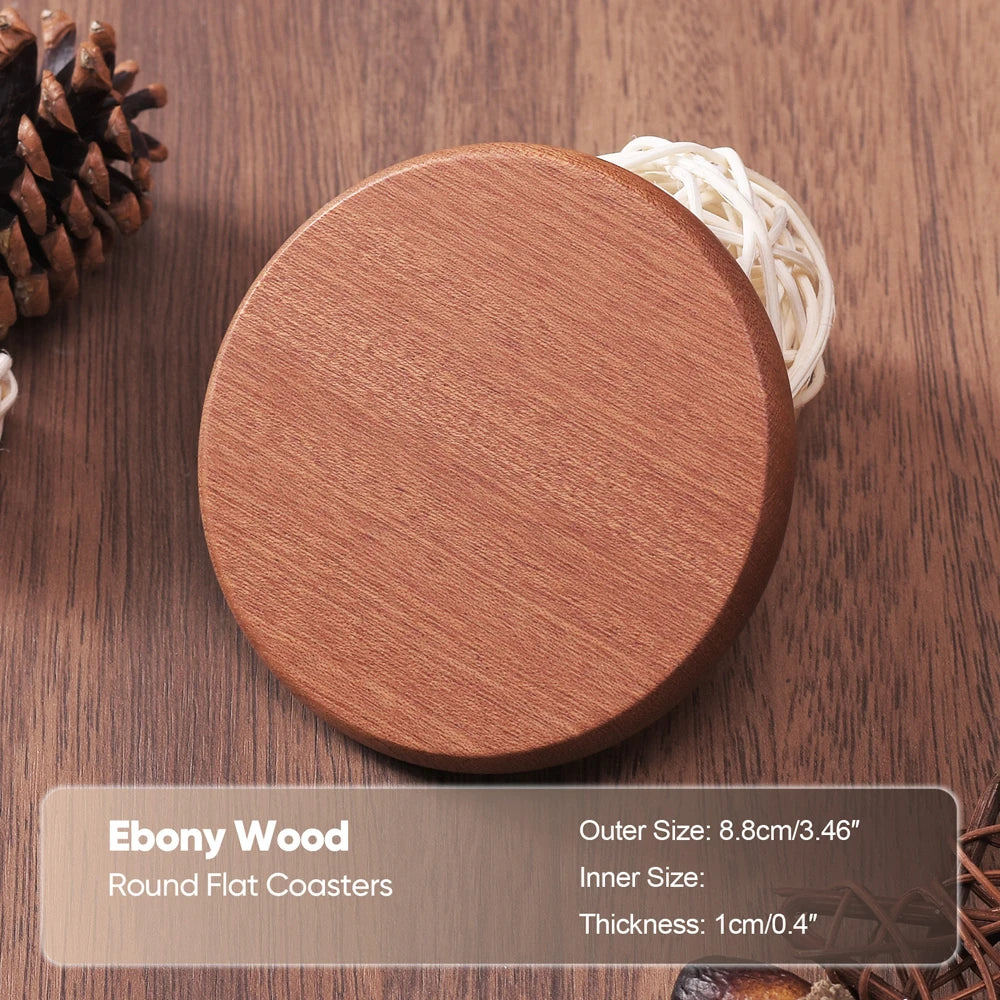 1PCS Solid Walnut Wood Coaster round Square Beech Wood Cup Mat Durable Heat Resistant Tea Coffee Cup Pad Placemats 8.8Cm/3.46In