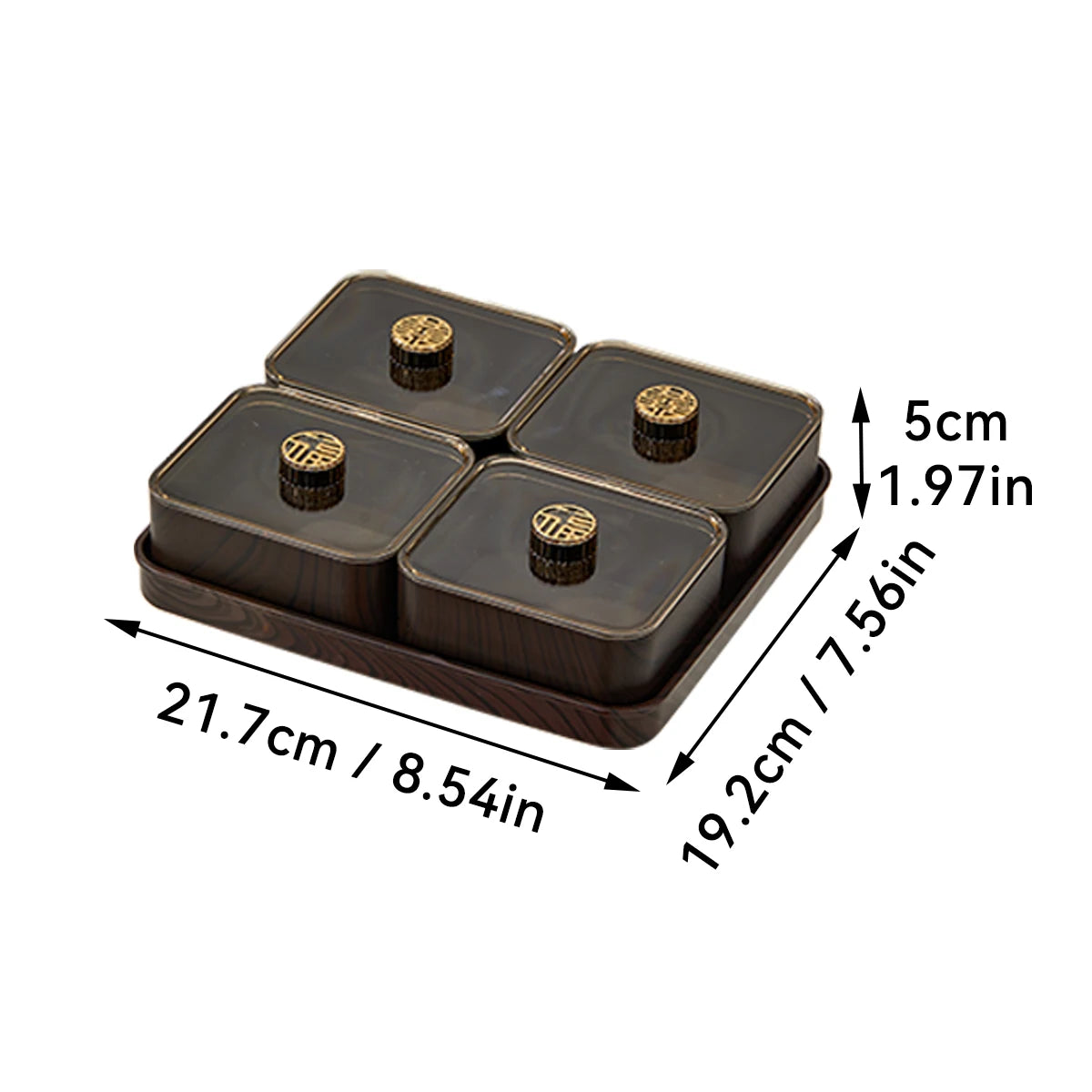 2/4/6 Grids Food Storage Box Moisture-Proof Nut, Dried Fruit, Candy Box Fruit Storage Container for Christmas New Year