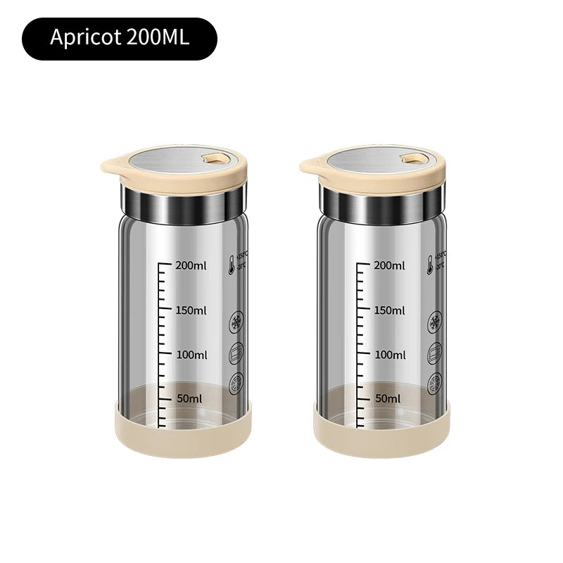 High Borosilicate Glass Seasoning Bottle,Outdoor Barbecue Spice Portioning Bottle,Kitchen Spice Pepper Seasoning Jar Tool