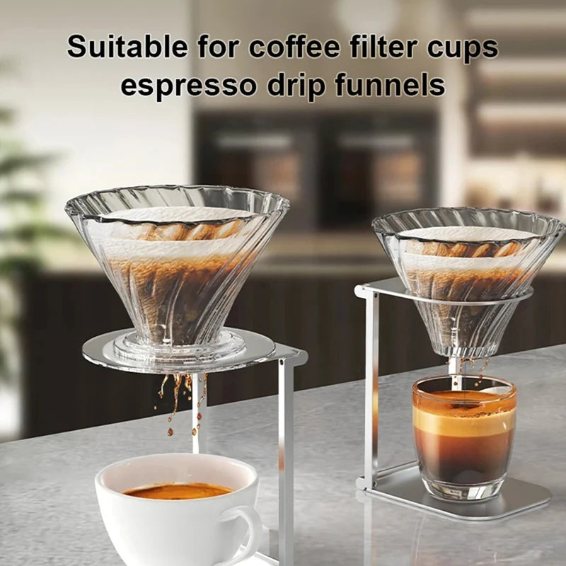 At63-Foldable Coffee Drip Holder Pour over Dripper Stand Aluminum Espresso Coffee Machine Support Stand Coffee Dripper Rack