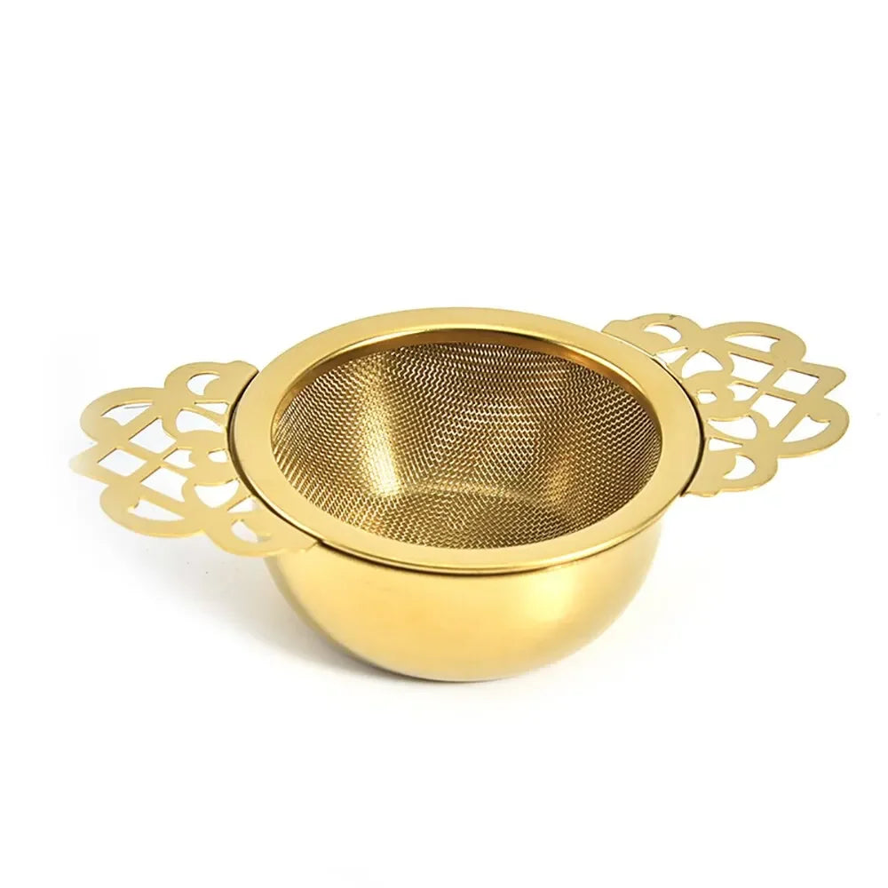 1Pc Tea Strainer Double Ear Fine Mesh Stainless Steel Spice Infuser Filter Tea Maker Teaware Kitchen Accessories