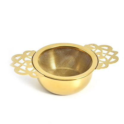 1Pc Tea Strainer Double Ear Fine Mesh Stainless Steel Spice Infuser Filter Tea Maker Teaware Kitchen Accessories