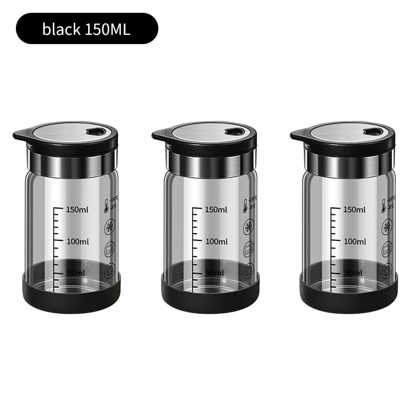 High Borosilicate Glass Seasoning Bottle,Outdoor Barbecue Spice Portioning Bottle,Kitchen Spice Pepper Seasoning Jar Tool