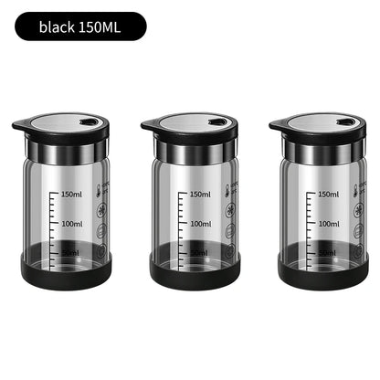 High Borosilicate Glass Seasoning Bottle,Outdoor Barbecue Spice Portioning Bottle,Kitchen Spice Pepper Seasoning Jar Tool