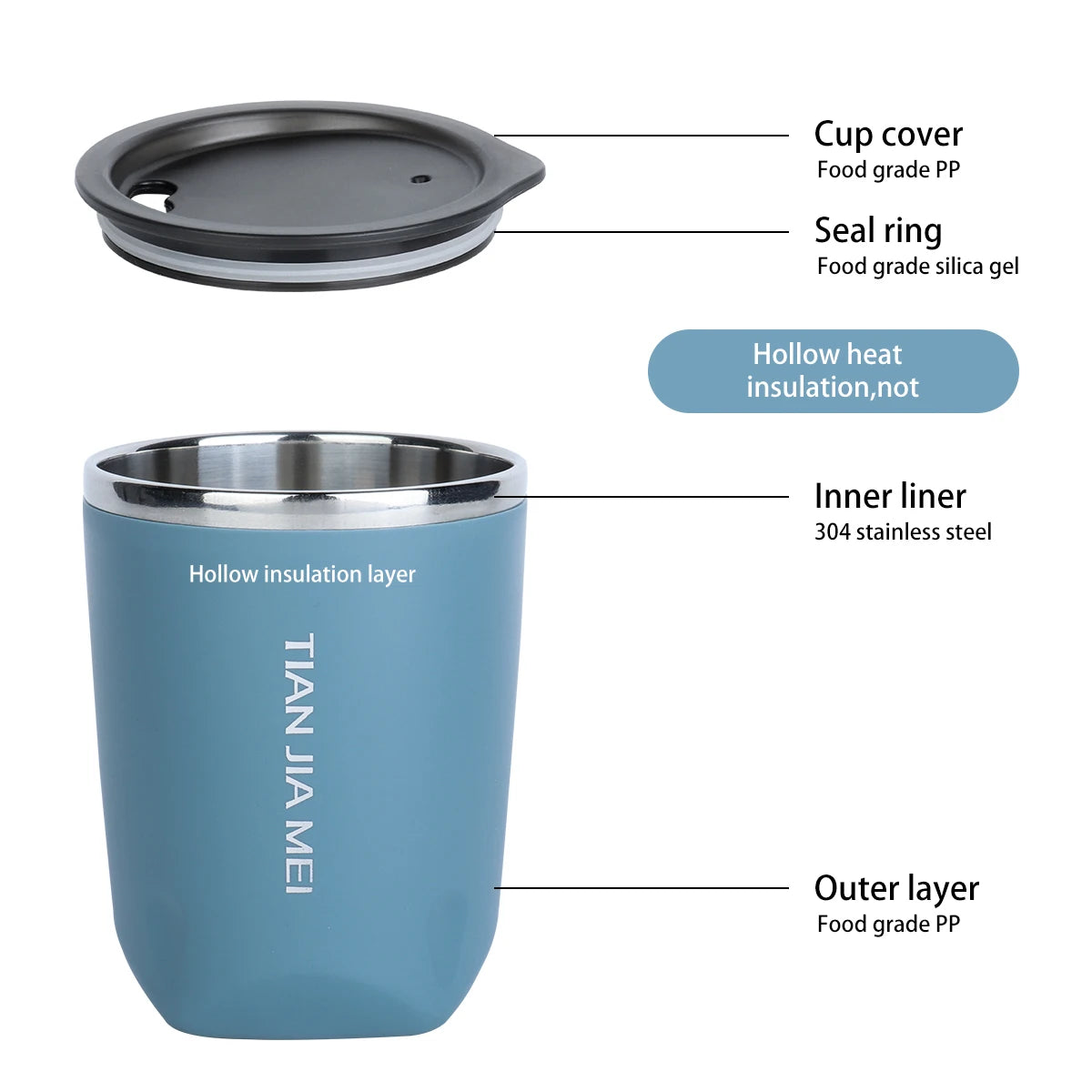 Thermal Mug Beer Cups 300Ml Stainless Steel Thermos for Tea Coffee Water Bottle Vacuum Insulated Leakproof with Lids Drinkware