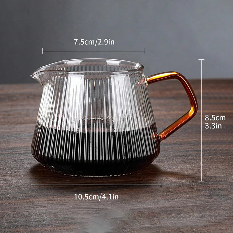 Clear Glass Coffee Carafe, Diamond Shaped Coffee Pot with Reusable Coffee Filter Cup, Standard Glass Coffee Pot