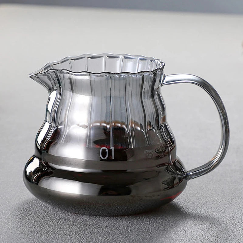 Clear Glass Coffee Carafe, Diamond Shaped Coffee Pot with Reusable Coffee Filter Cup, Standard Glass Coffee Pot