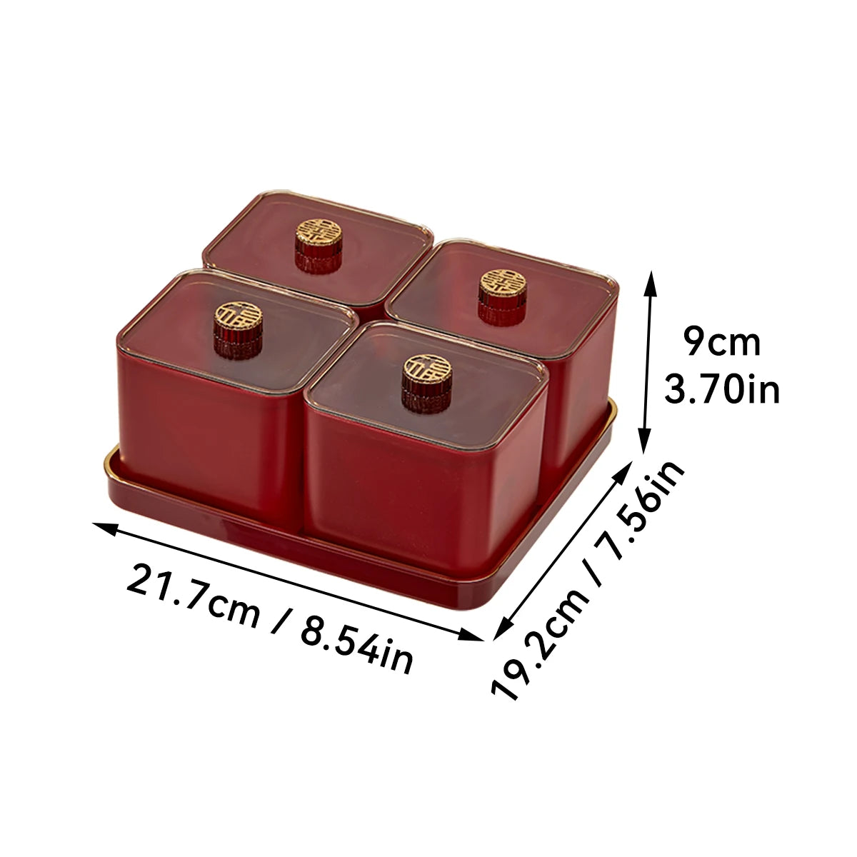 2/4/6 Grids Food Storage Box Moisture-Proof Nut, Dried Fruit, Candy Box Fruit Storage Container for Christmas New Year