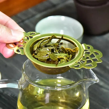 1Pc Tea Strainer Double Ear Fine Mesh Stainless Steel Spice Infuser Filter Tea Maker Teaware Kitchen Accessories