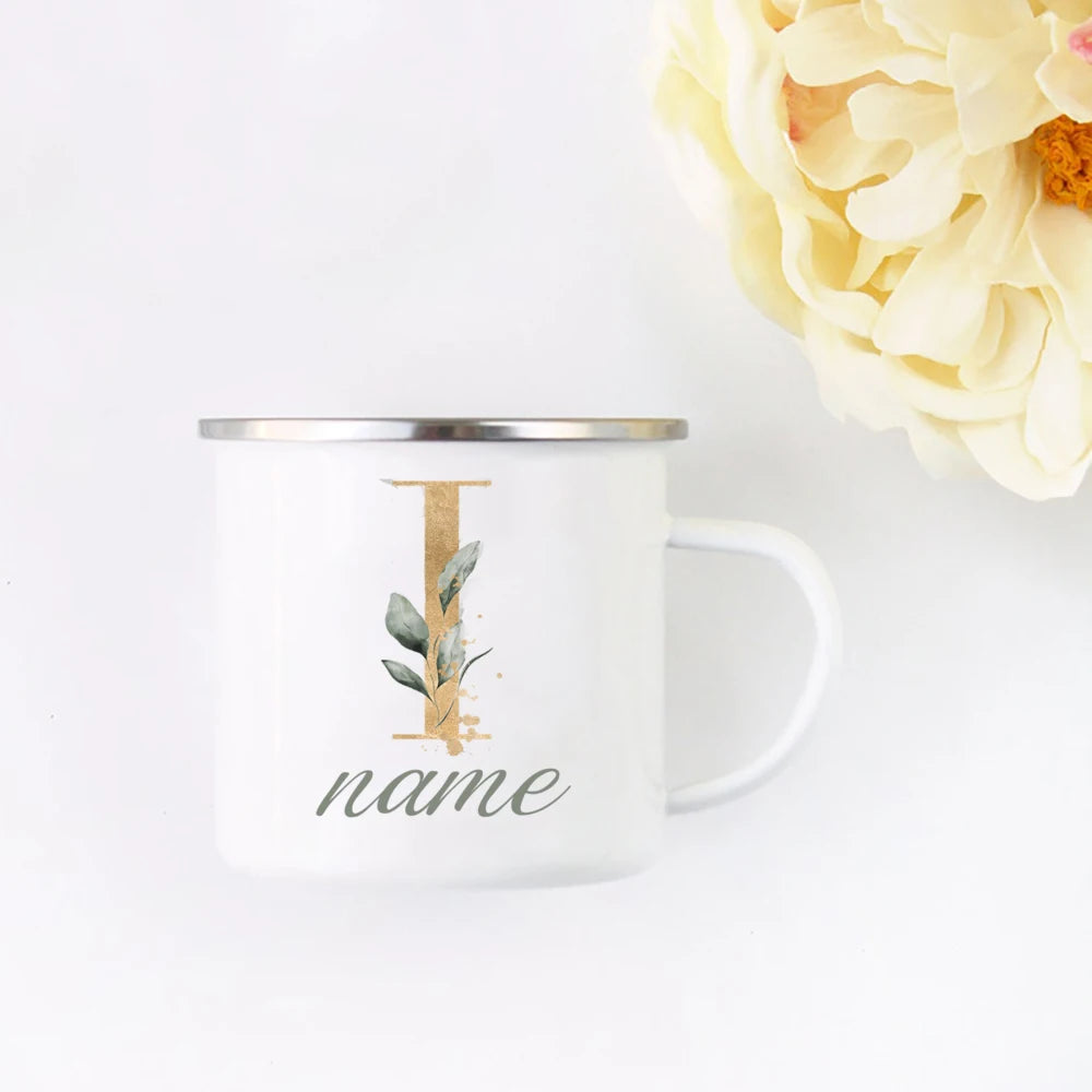 Floral Initial Name Cup Custom Name Tea Coffee Hot Chocolate Mug Bride Bridesmaid Mothers Day Christmas Gift for Her