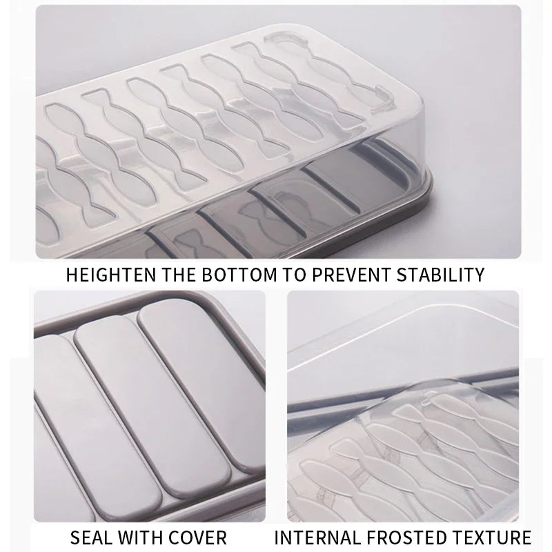 Freezer Dumpling Box Food Storage Container Stackable Food Saver Box with Lid Square Plastic Single-Layer Sealed Transparent Box