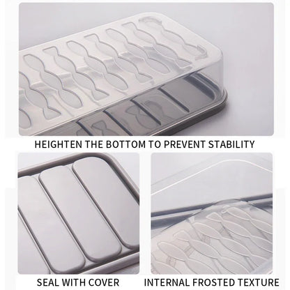 Freezer Dumpling Box Food Storage Container Stackable Food Saver Box with Lid Square Plastic Single-Layer Sealed Transparent Box