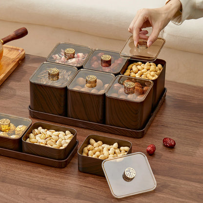 2/4/6 Grids Food Storage Box Moisture-Proof Nut, Dried Fruit, Candy Box Fruit Storage Container for Christmas New Year