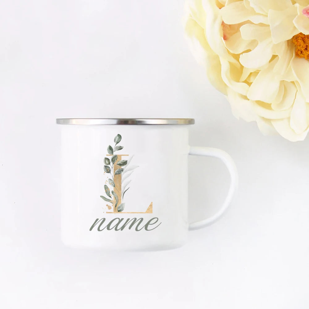Floral Initial Name Cup Custom Name Tea Coffee Hot Chocolate Mug Bride Bridesmaid Mothers Day Christmas Gift for Her