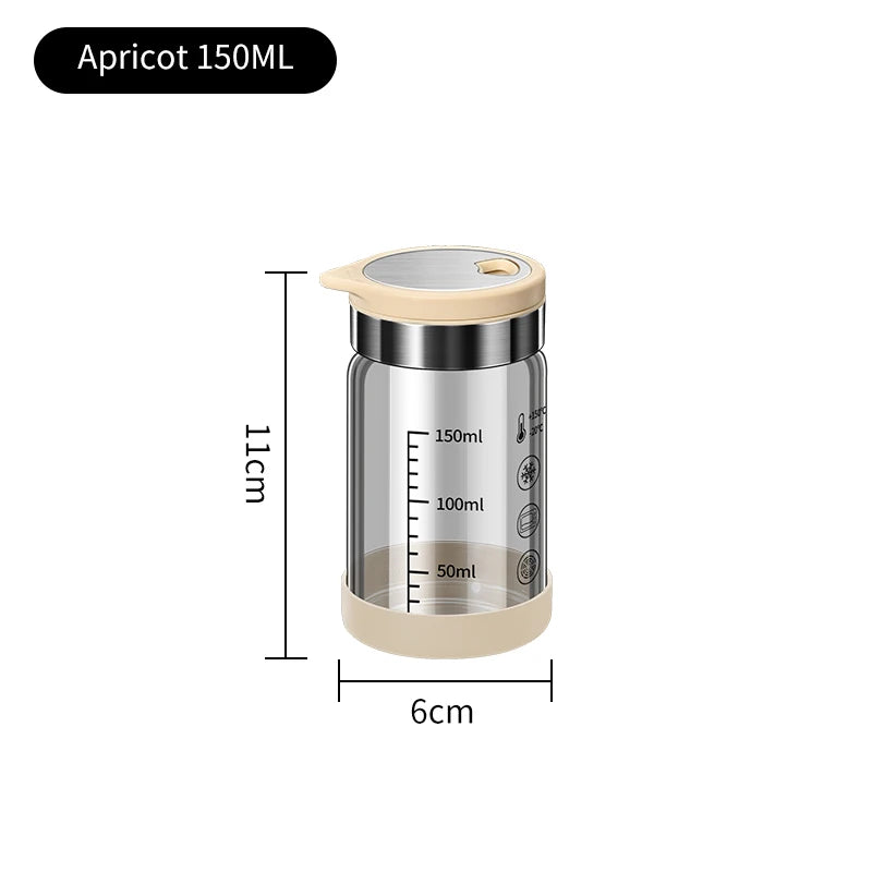 High Borosilicate Glass Seasoning Bottle,Outdoor Barbecue Spice Portioning Bottle,Kitchen Spice Pepper Seasoning Jar Tool