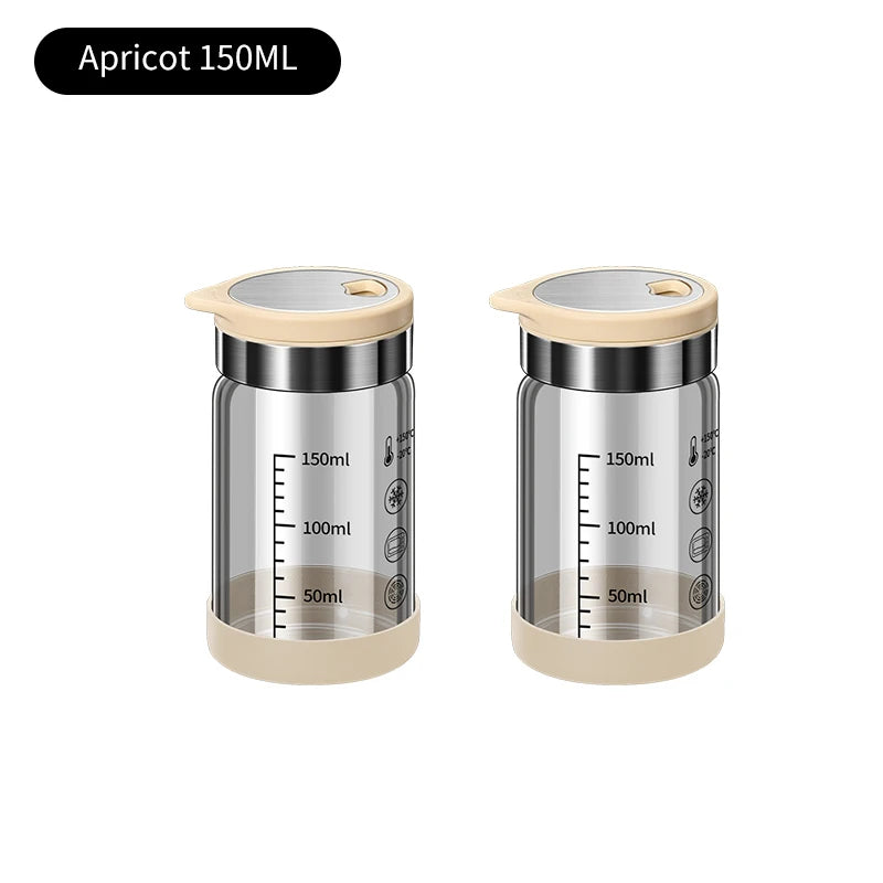 High Borosilicate Glass Seasoning Bottle,Outdoor Barbecue Spice Portioning Bottle,Kitchen Spice Pepper Seasoning Jar Tool