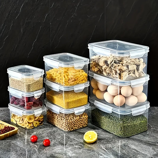 Clear 3 Piece Plastic Food Storage Containers Set with LIDS Washable Crisper for Fruits Vegetables and Dry Goods Versatile