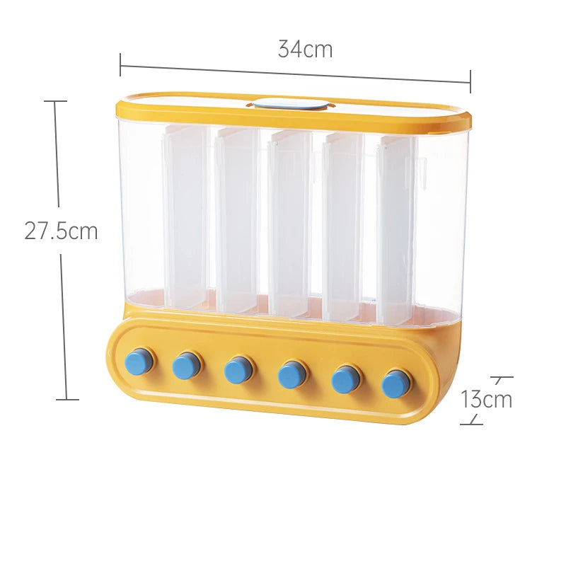 2/4/6L Food Grains Storage Box Tank Sealed Moisture Proof Rice Buckets Wall Mounted Organizer Kitchen Bulk Classified Container