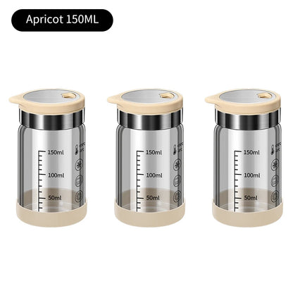 High Borosilicate Glass Seasoning Bottle,Outdoor Barbecue Spice Portioning Bottle,Kitchen Spice Pepper Seasoning Jar Tool