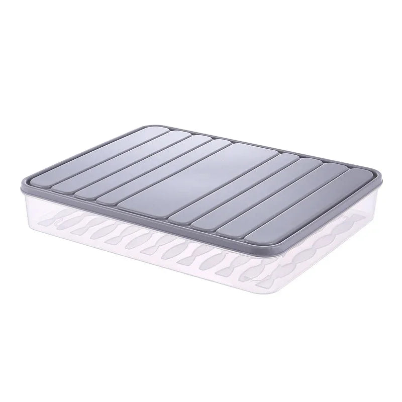 Freezer Dumpling Box Food Storage Container Stackable Food Saver Box with Lid Square Plastic Single-Layer Sealed Transparent Box