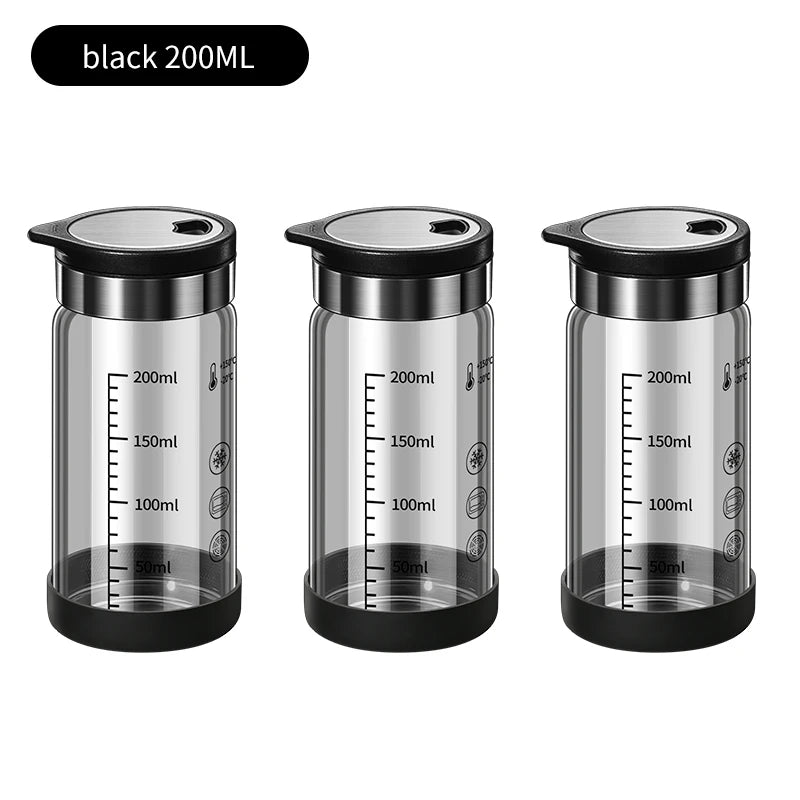 High Borosilicate Glass Seasoning Bottle,Outdoor Barbecue Spice Portioning Bottle,Kitchen Spice Pepper Seasoning Jar Tool