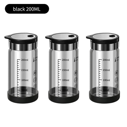 High Borosilicate Glass Seasoning Bottle,Outdoor Barbecue Spice Portioning Bottle,Kitchen Spice Pepper Seasoning Jar Tool
