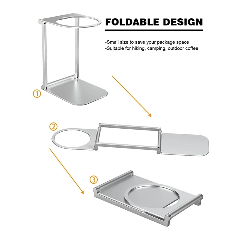 At63-Foldable Coffee Drip Holder Pour over Dripper Stand Aluminum Espresso Coffee Machine Support Stand Coffee Dripper Rack