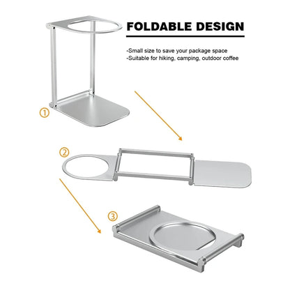 At63-Foldable Coffee Drip Holder Pour over Dripper Stand Aluminum Espresso Coffee Machine Support Stand Coffee Dripper Rack