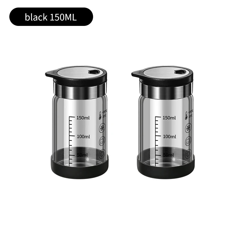 High Borosilicate Glass Seasoning Bottle,Outdoor Barbecue Spice Portioning Bottle,Kitchen Spice Pepper Seasoning Jar Tool