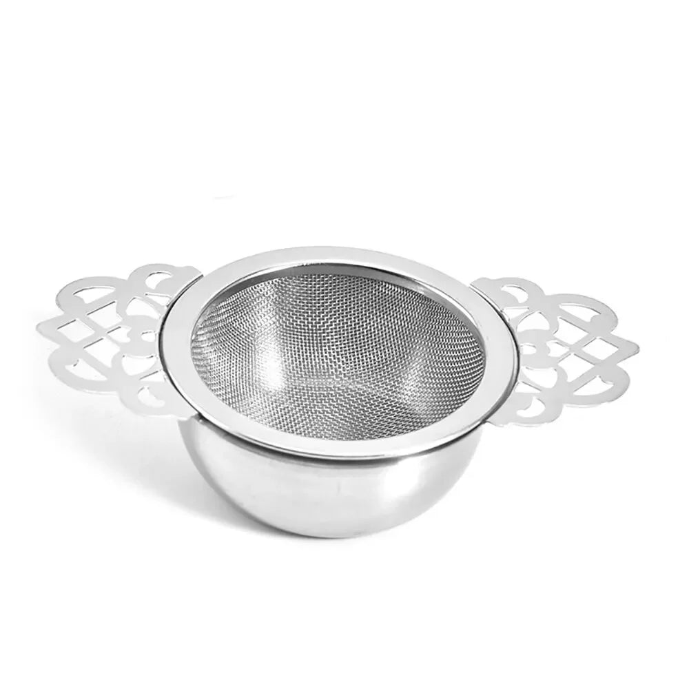 1Pc Tea Strainer Double Ear Fine Mesh Stainless Steel Spice Infuser Filter Tea Maker Teaware Kitchen Accessories