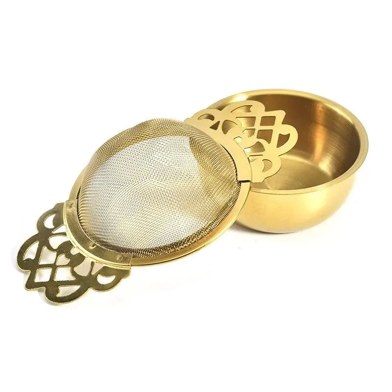 1Pc Tea Strainer Double Ear Fine Mesh Stainless Steel Spice Infuser Filter Tea Maker Teaware Kitchen Accessories
