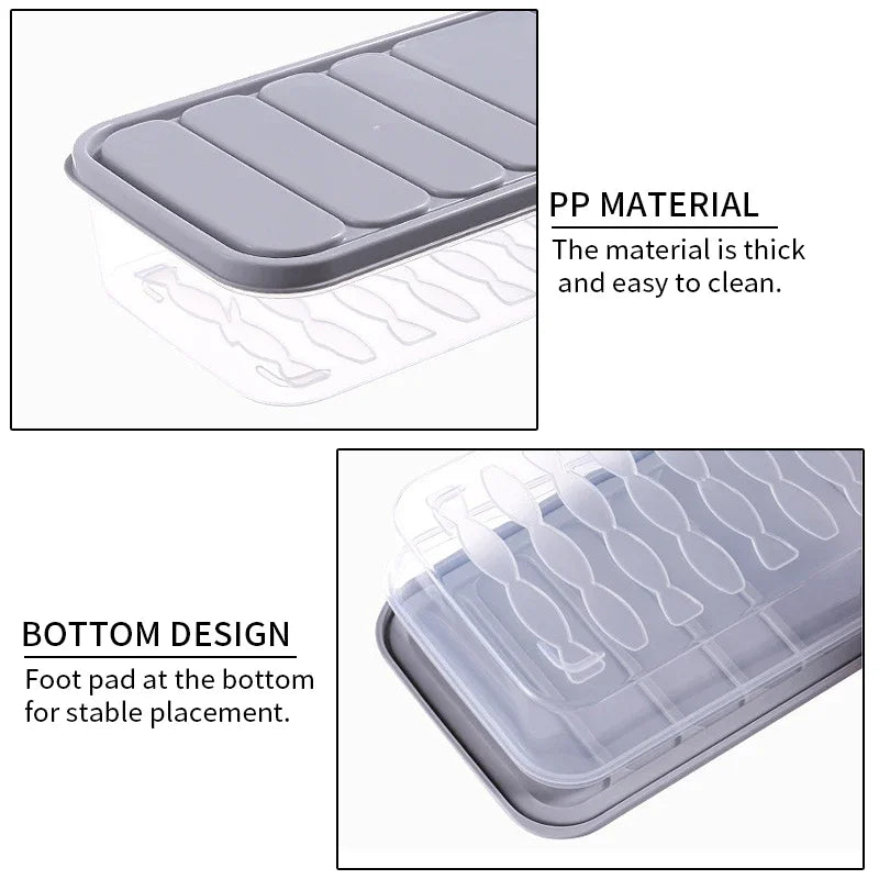 Freezer Dumpling Box Food Storage Container Stackable Food Saver Box with Lid Square Plastic Single-Layer Sealed Transparent Box