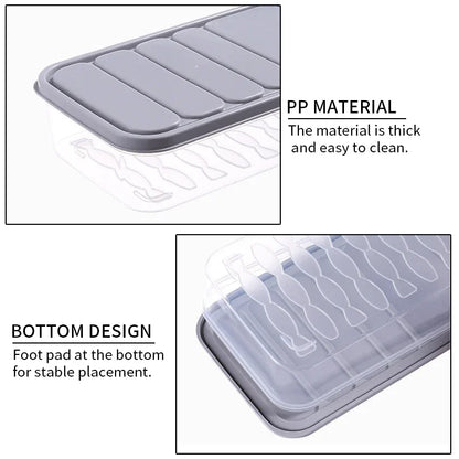 Freezer Dumpling Box Food Storage Container Stackable Food Saver Box with Lid Square Plastic Single-Layer Sealed Transparent Box