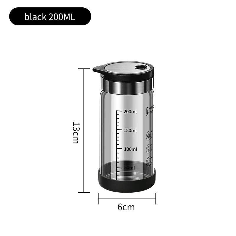 High Borosilicate Glass Seasoning Bottle,Outdoor Barbecue Spice Portioning Bottle,Kitchen Spice Pepper Seasoning Jar Tool