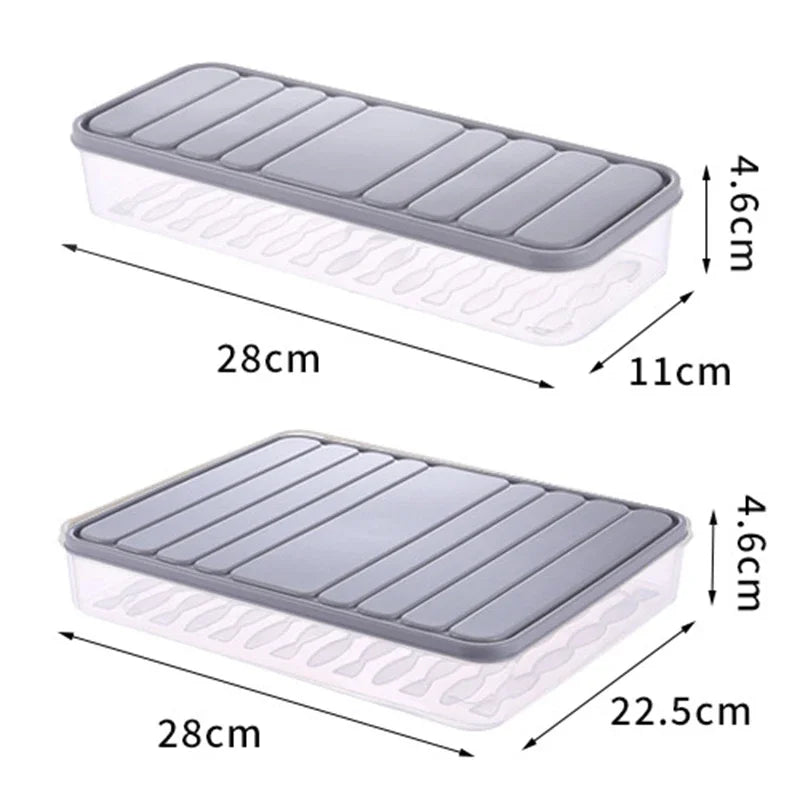 Freezer Dumpling Box Food Storage Container Stackable Food Saver Box with Lid Square Plastic Single-Layer Sealed Transparent Box