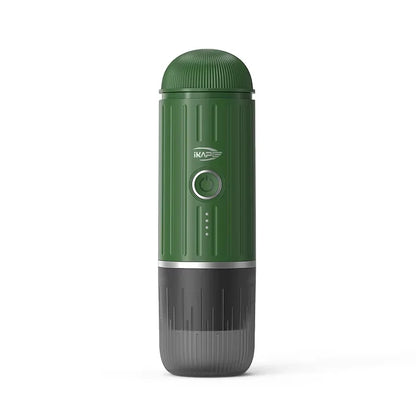 Portable Electric Coffee Maker,Mini Italian Capsule Coffee Machine,Hot/Cold Woter and Capsule/Ground Coffee,Hiking/Camping