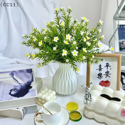 〔Cc11〕Nordic Flower Vase Imitation Ceramic Plastic Flower Vase Living Room Desktop Decoration Wedding Centerpiece Arrangement