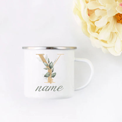 Floral Initial Name Cup Custom Name Tea Coffee Hot Chocolate Mug Bride Bridesmaid Mothers Day Christmas Gift for Her