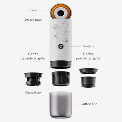 3-In-1 Portable Espresso Machine with NO Heating Function, Type-C Charging Electric Espresso Maker, 17 Bar Mini Coffee Maker For