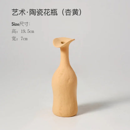 Nordic Retro Brushed Ceramic Vase Ornaments Living Room Bedroom Wine Cabinet Desktop Flower Arrangement Vases Wedding Decoration