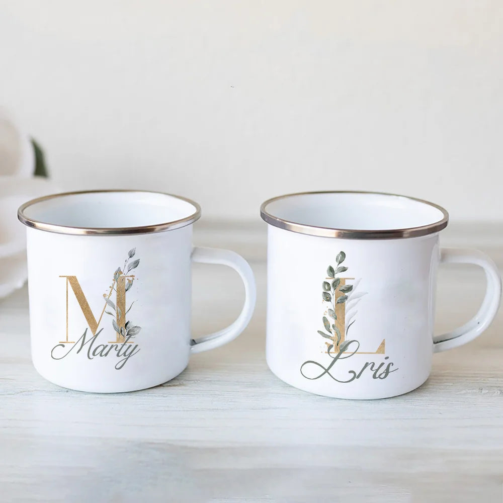 Floral Initial Name Cup Custom Name Tea Coffee Hot Chocolate Mug Bride Bridesmaid Mothers Day Christmas Gift for Her