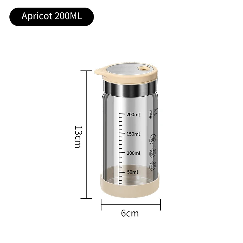 High Borosilicate Glass Seasoning Bottle,Outdoor Barbecue Spice Portioning Bottle,Kitchen Spice Pepper Seasoning Jar Tool