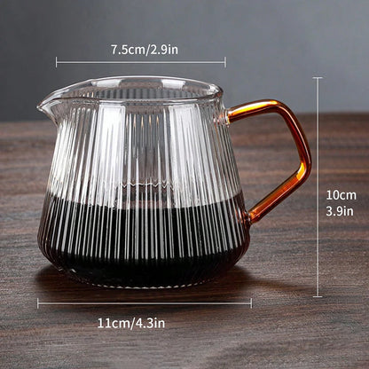 Clear Glass Coffee Carafe, Diamond Shaped Coffee Pot with Reusable Coffee Filter Cup, Standard Glass Coffee Pot