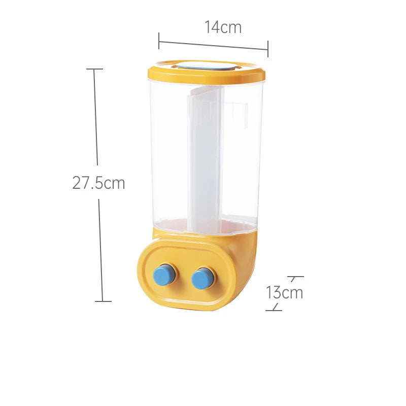2/4/6L Food Grains Storage Box Tank Sealed Moisture Proof Rice Buckets Wall Mounted Organizer Kitchen Bulk Classified Container