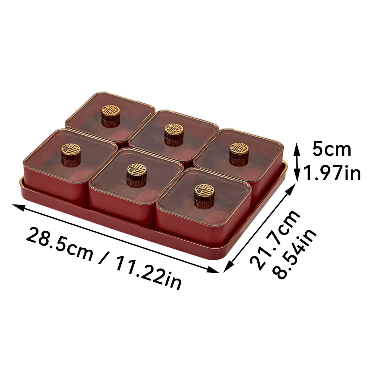 2/4/6 Grids Food Storage Box Moisture-Proof Nut, Dried Fruit, Candy Box Fruit Storage Container for Christmas New Year