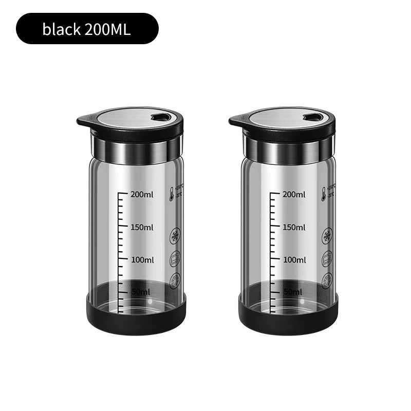 High Borosilicate Glass Seasoning Bottle,Outdoor Barbecue Spice Portioning Bottle,Kitchen Spice Pepper Seasoning Jar Tool